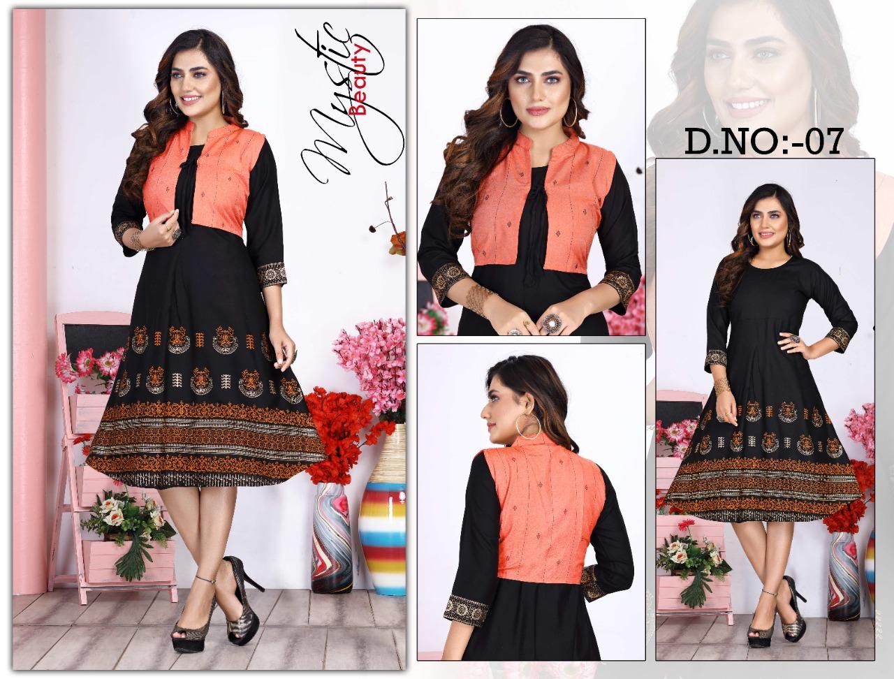 Golden Evika 1 New Latest Fancy Wear Kurti With Jacket Collection